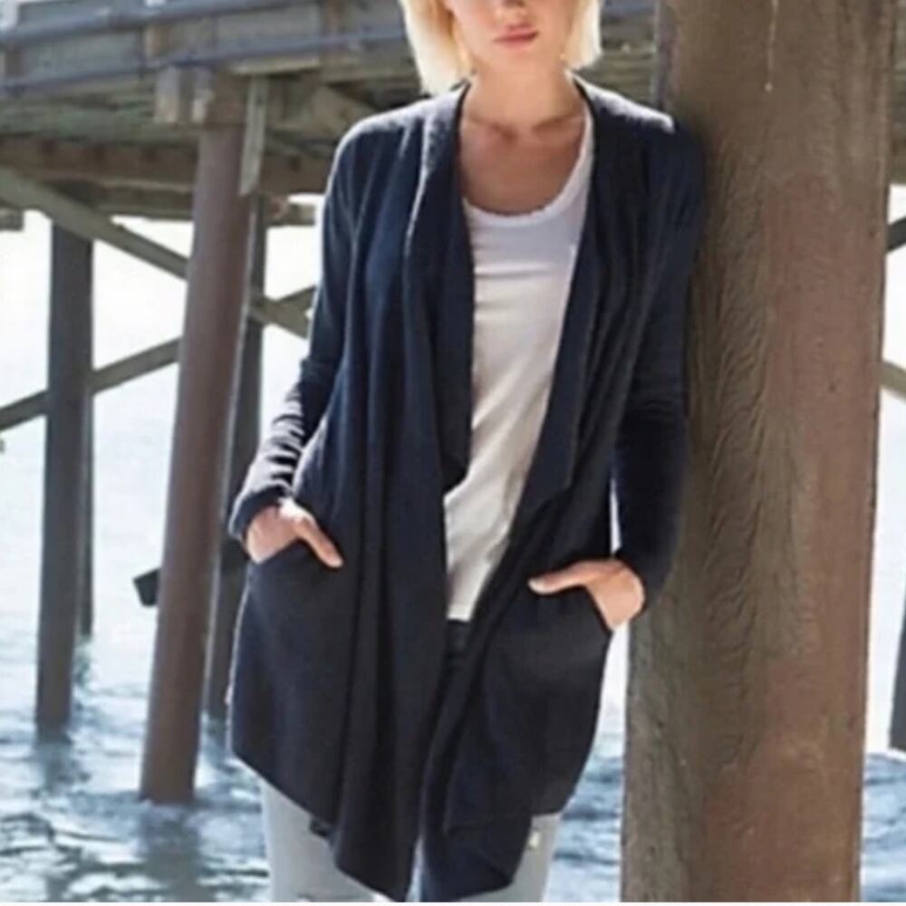 Barefoot Dreams CozyChic Lite® Island Wrap Cardigan Navy Blue Size XXS/XS